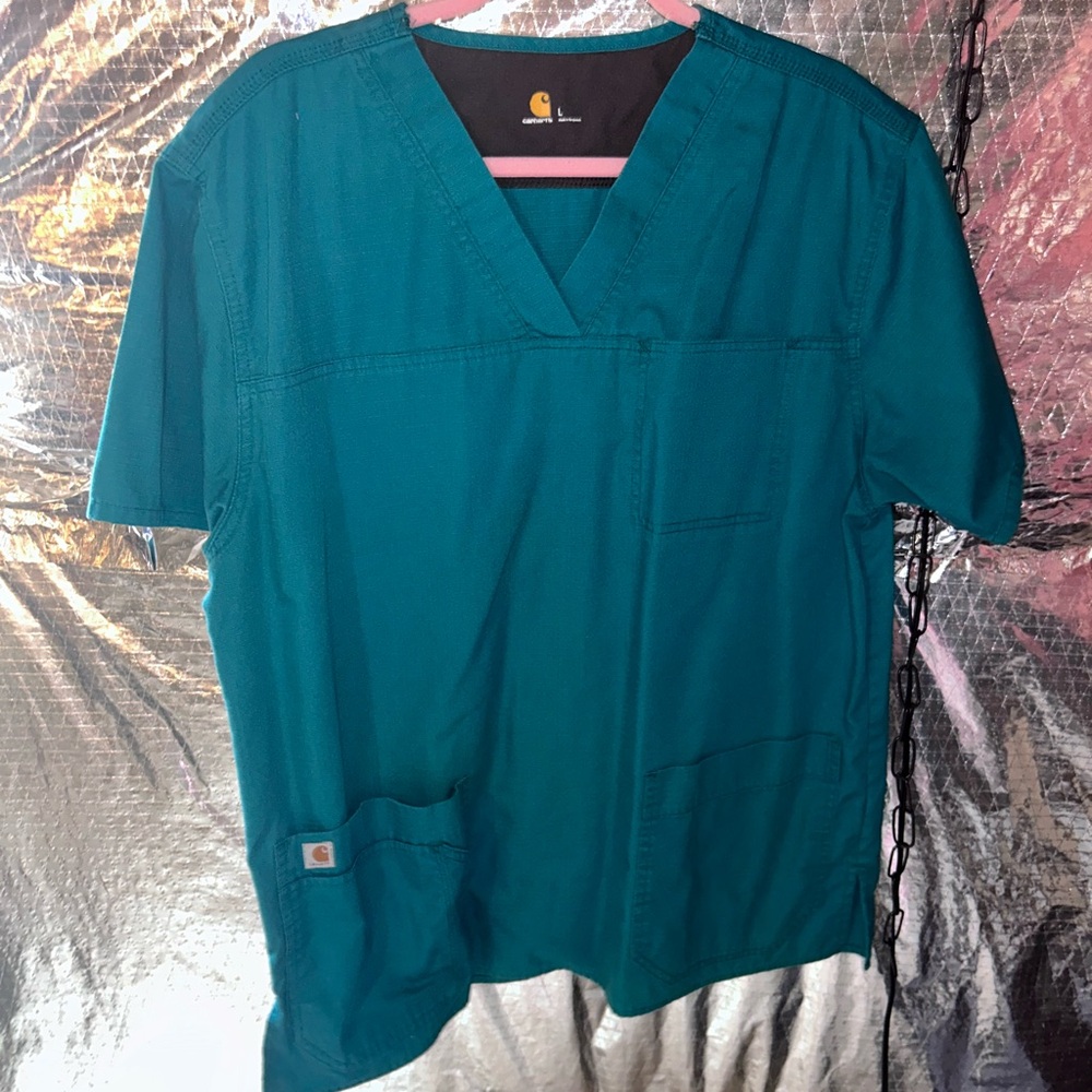 Carhartt Men's L Deep Teal Scrubs Shirt
